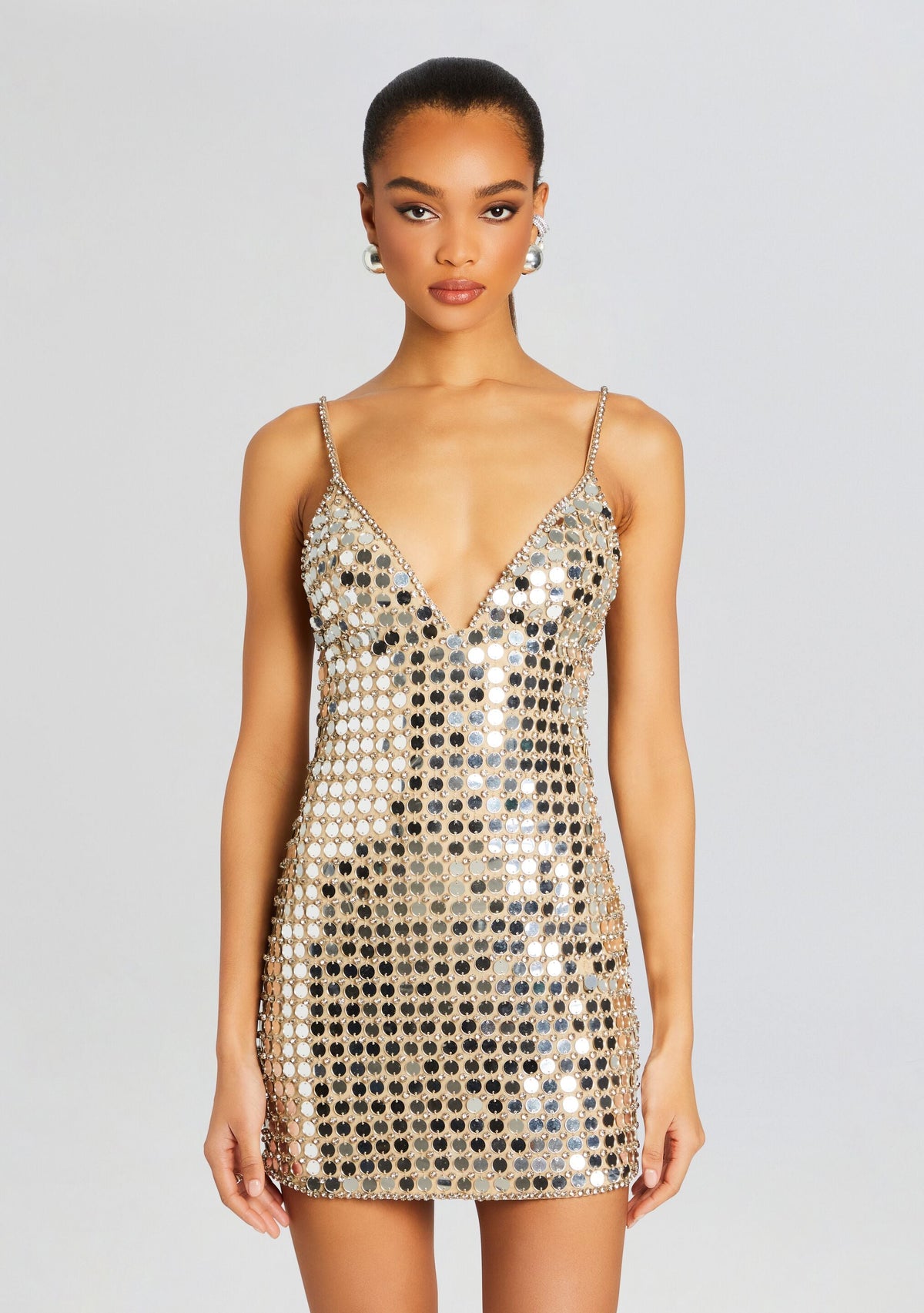 Airalyse Embellished Dress by retrofête in Champagne Dust, product image 5