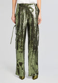 André Cargo Sequin Pant by retrofête in Military Green Sequin, product image 1
