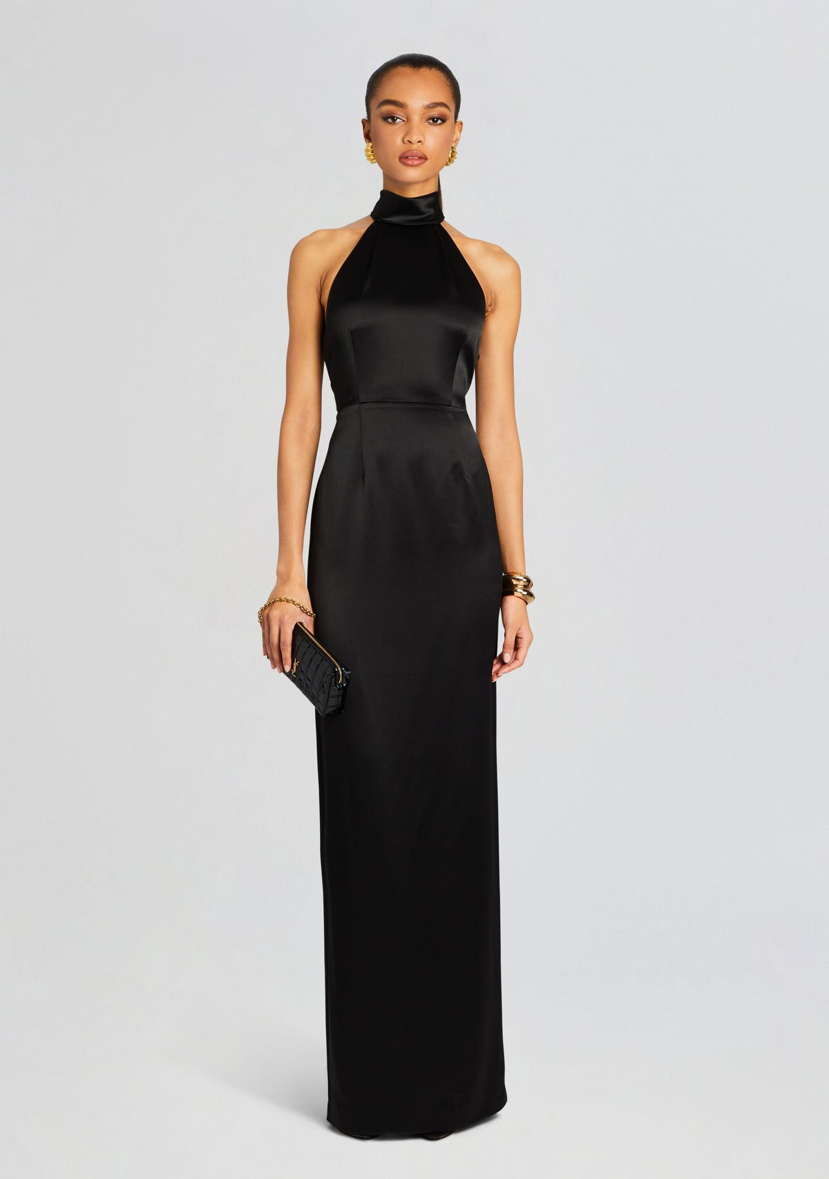 Bristol Bow Evening Dress by Sans Faff in Black w/ White Bow, product image 5