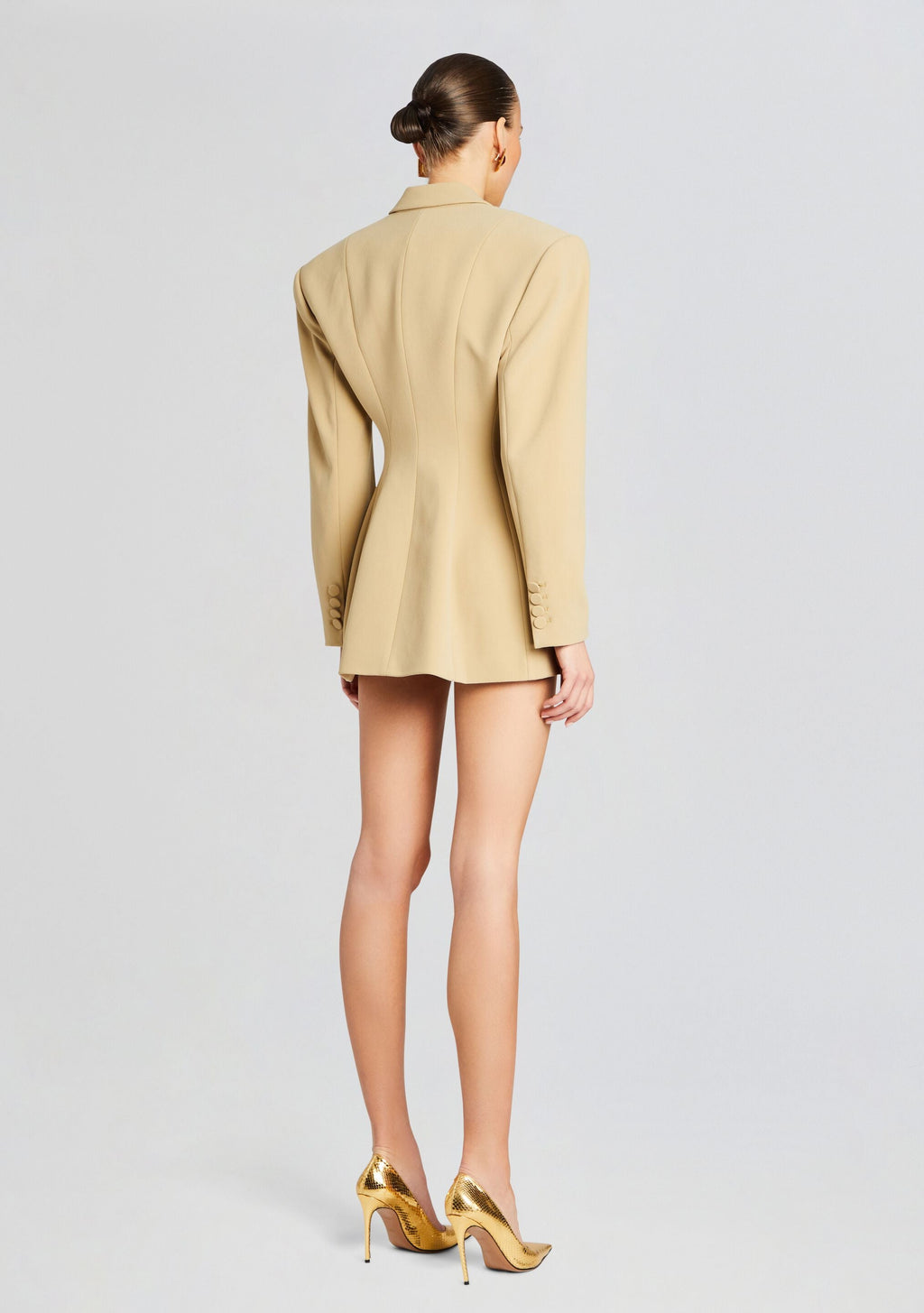 Sicily Snatched Blazer by Sans Faff in Camel, product image 4