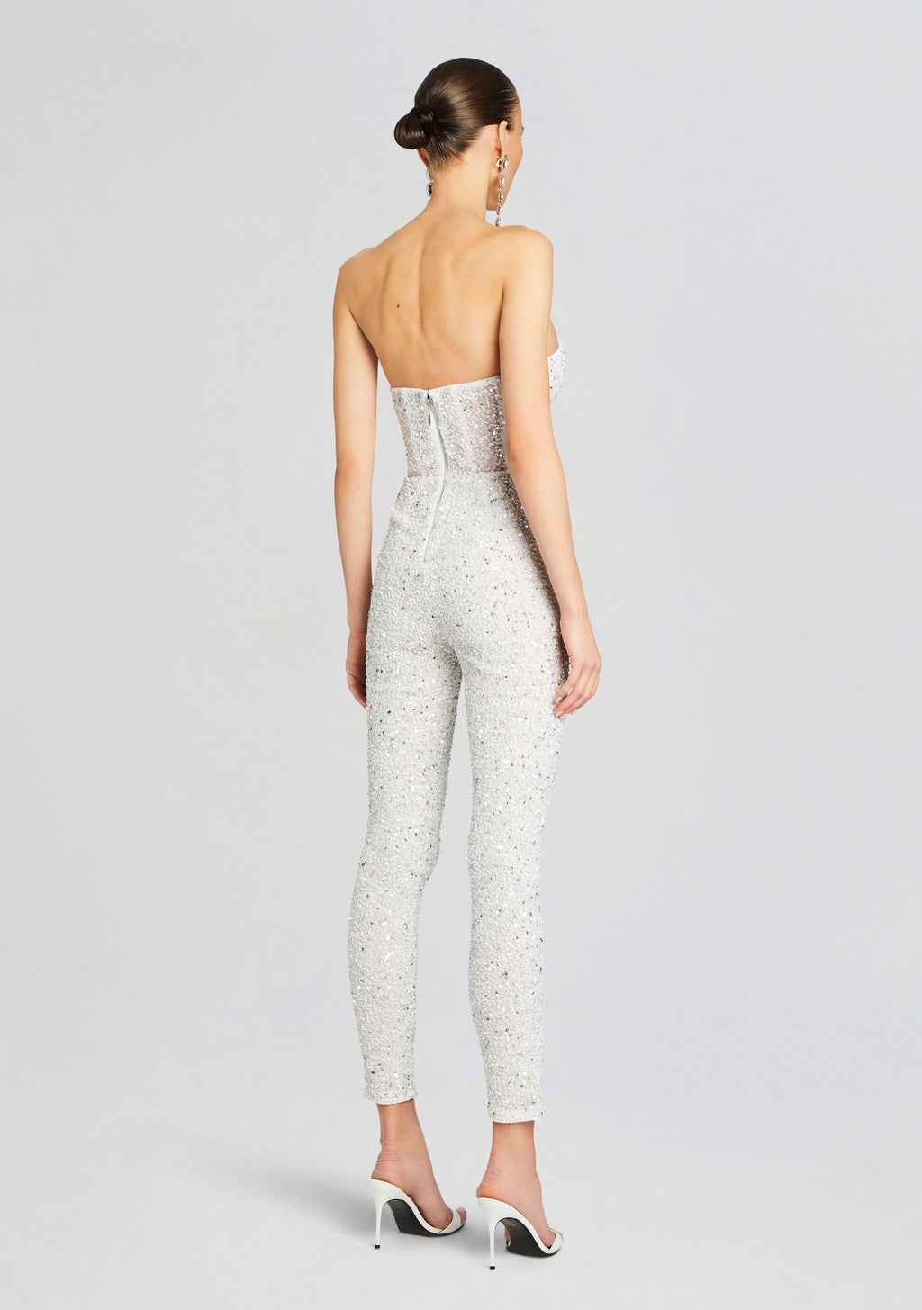 Elodie Jumpsuit by retrofête in Silver/White, product image 4