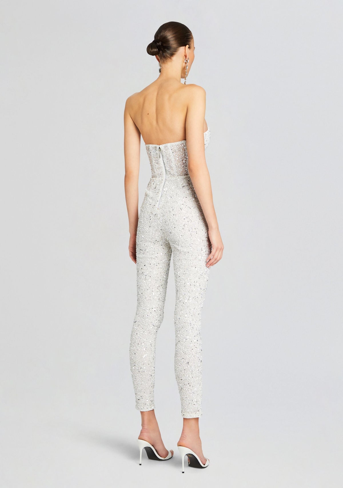 Elodie Jumpsuit by retrofête in Silver/White, product image 4