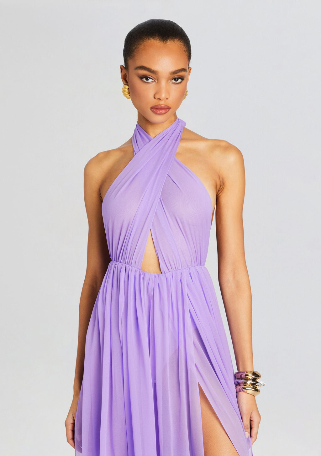 Ina Silk Chiffon Dress by retrofête in Wisteria, product image 5