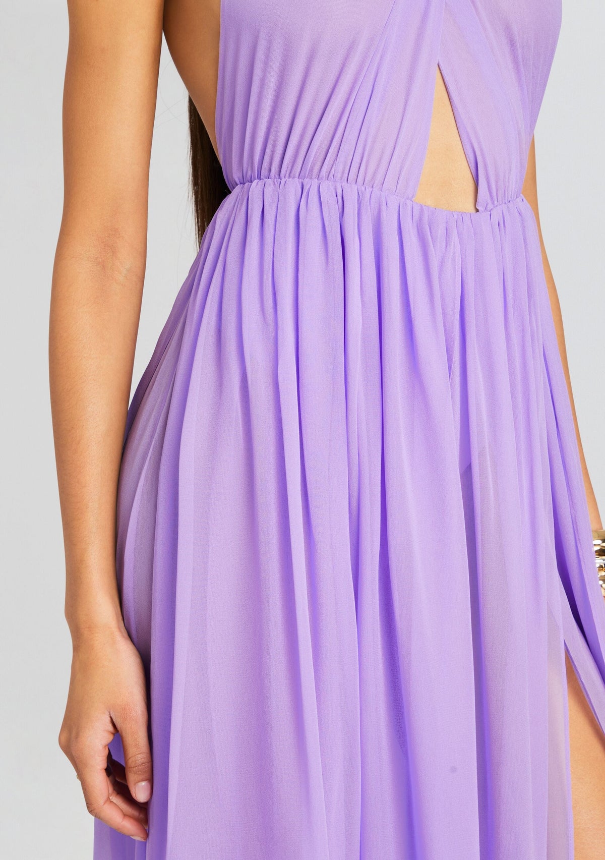 Ina Silk Chiffon Dress by retrofête in Wisteria, product image 2