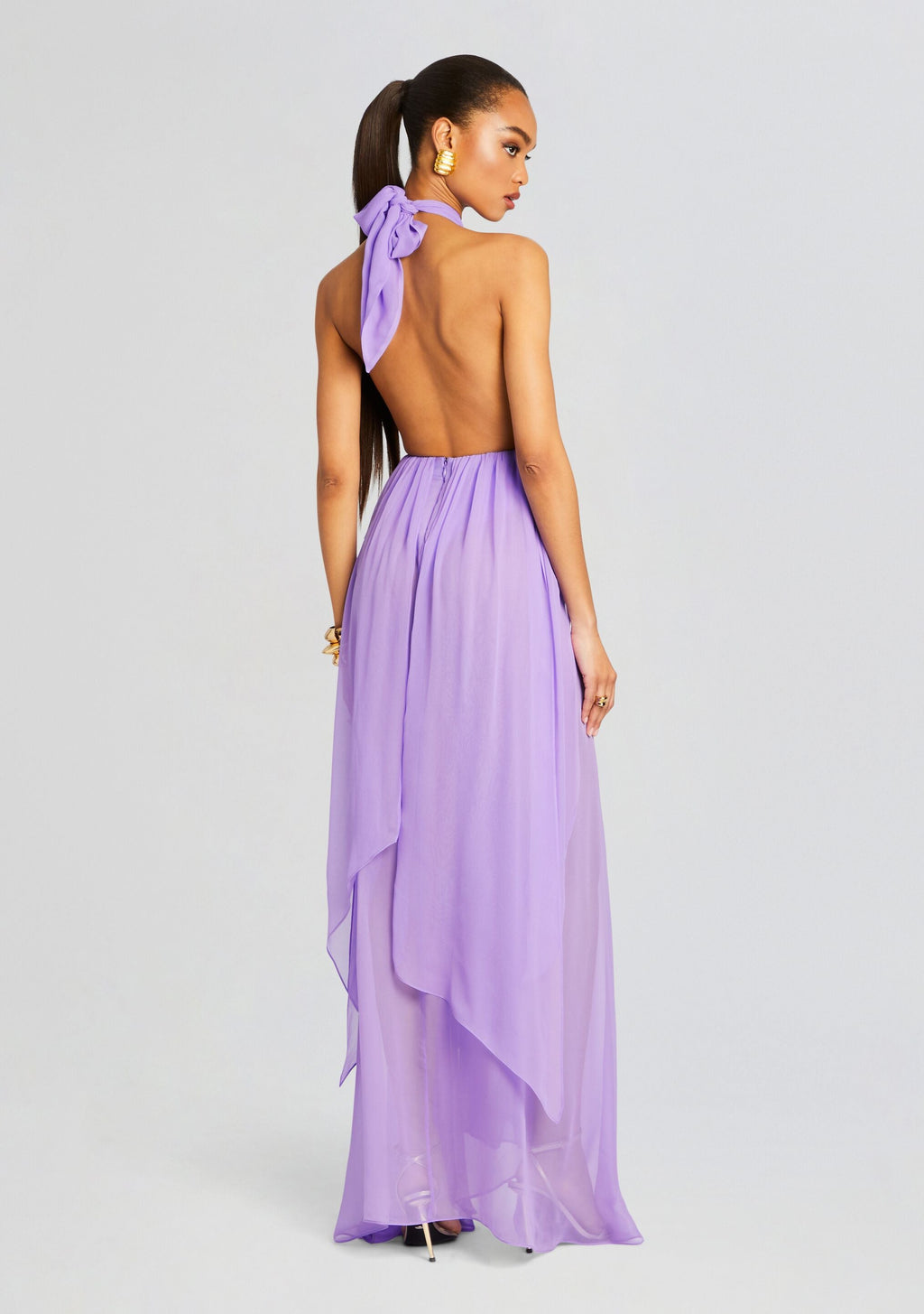 Ina Silk Chiffon Dress by retrofête in Wisteria, product image 4