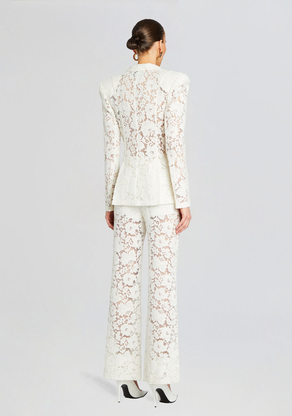 London Lace Flared Pants by Sans Faff in White, product image 4