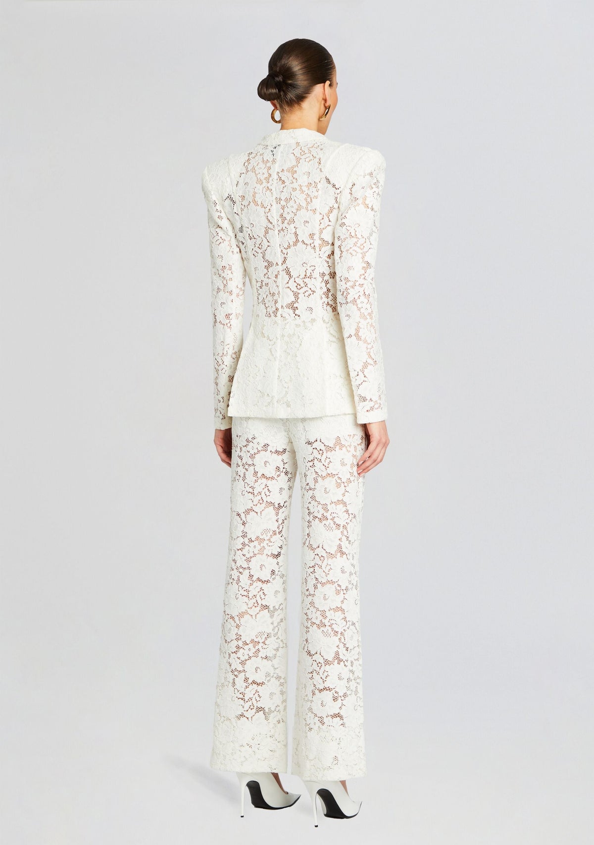 London Lace Flared Pants by Sans Faff in White, product image 4