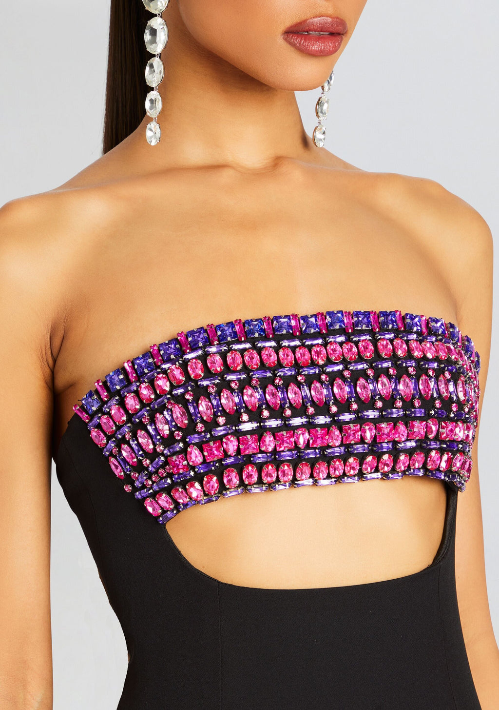 Martini Embellished Dress by retrofête in Black Multi Crystal, product image 2