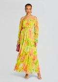 Mina Long Dress by Hemant & Nandita in Yellow Floral, product image 1