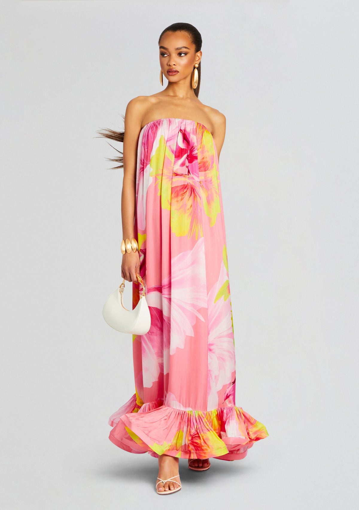 Mina Long Dress by Hemant & Nandita in Pink Floral, product image 5