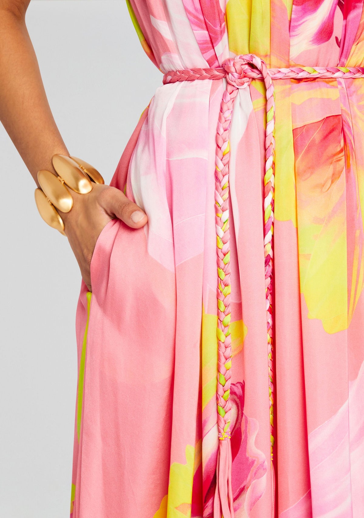 Mina Long Dress by Hemant & Nandita in Pink Floral, product image 2