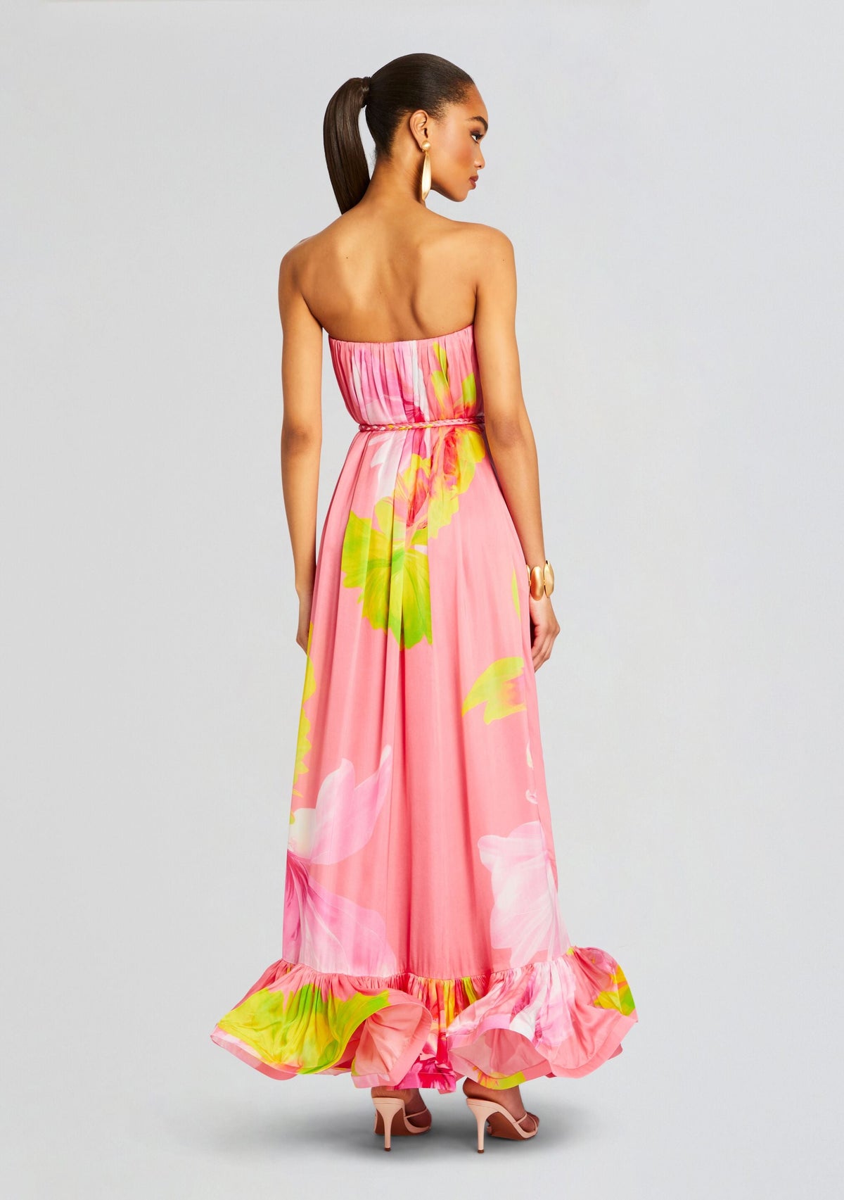 Mina Long Dress by Hemant & Nandita in Pink Floral, product image 4