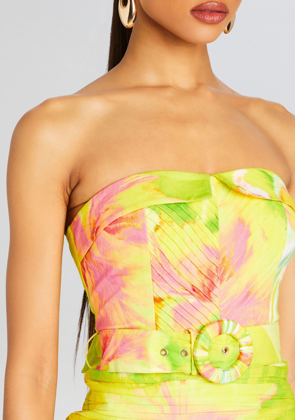 Mina Short Dress by Hemant & Nandita in Yellow Floral, product image 2