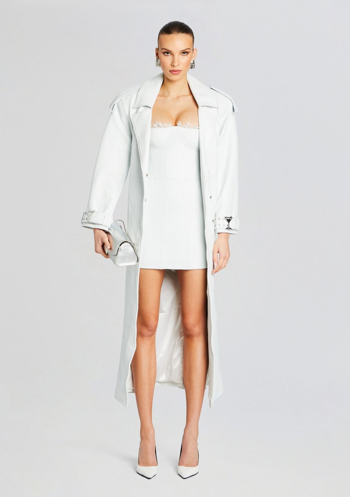 Amberly Leather Dress by retrofête in Optic White, product image 5