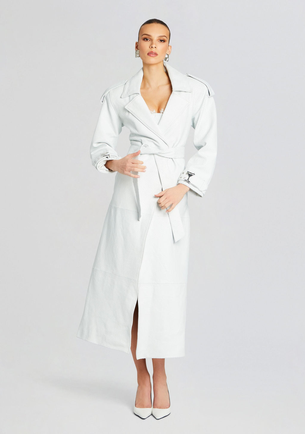 Noya Leather Jacket by retrofête in Optic White, product image 1