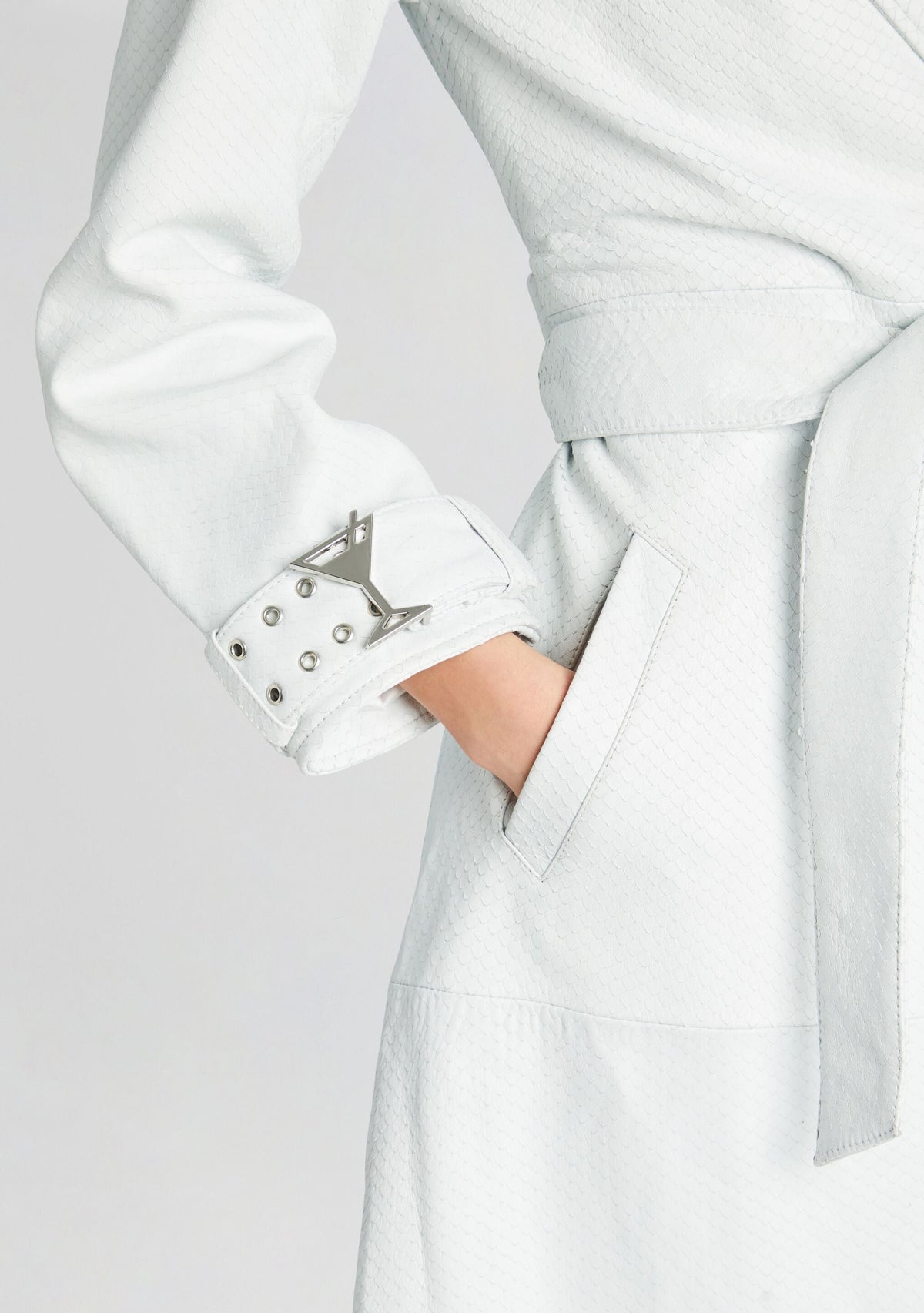 Noya Leather Jacket by retrofête in Optic White, product image 2