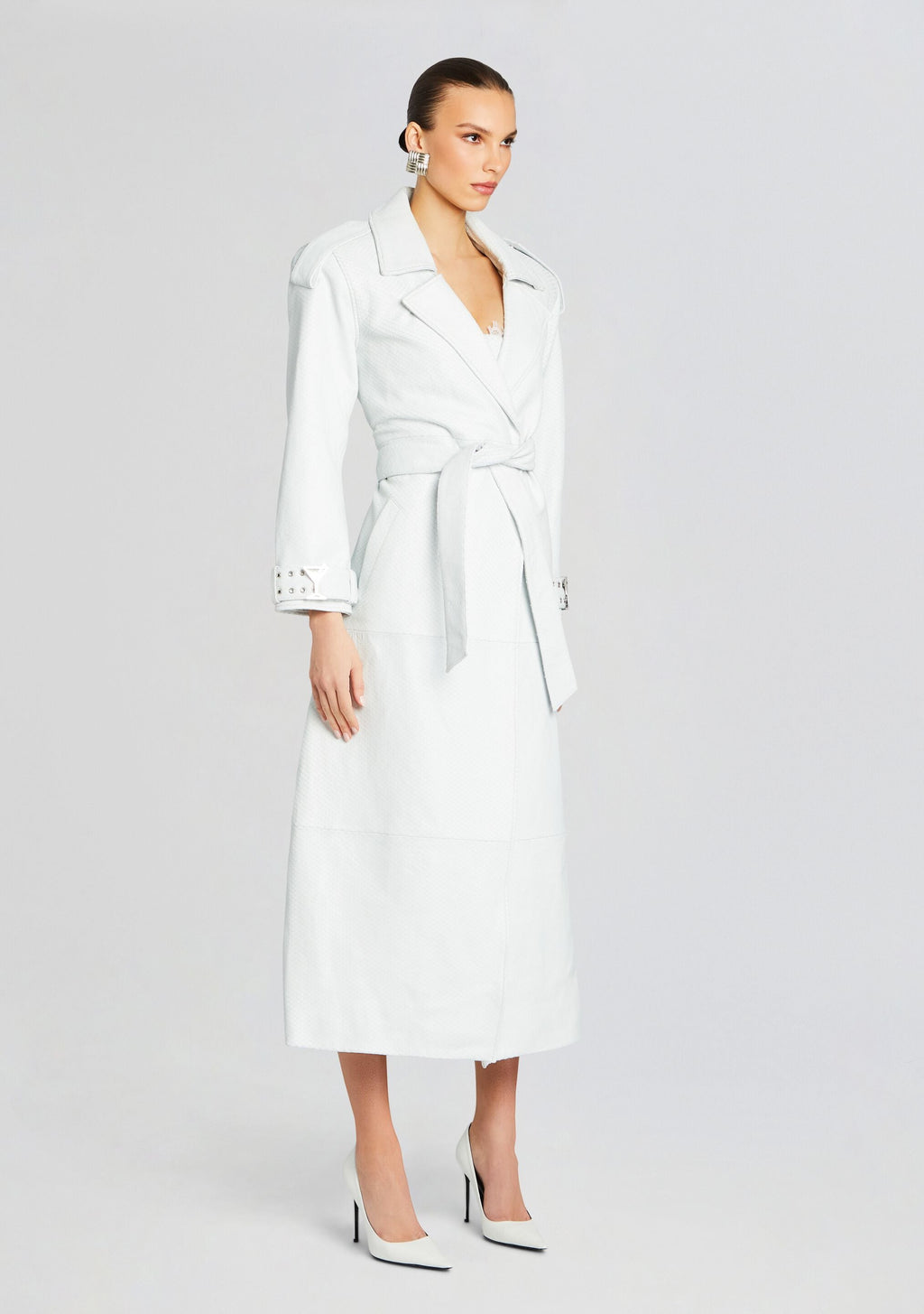 Noya Leather Jacket by retrofête in Optic White, product image 3