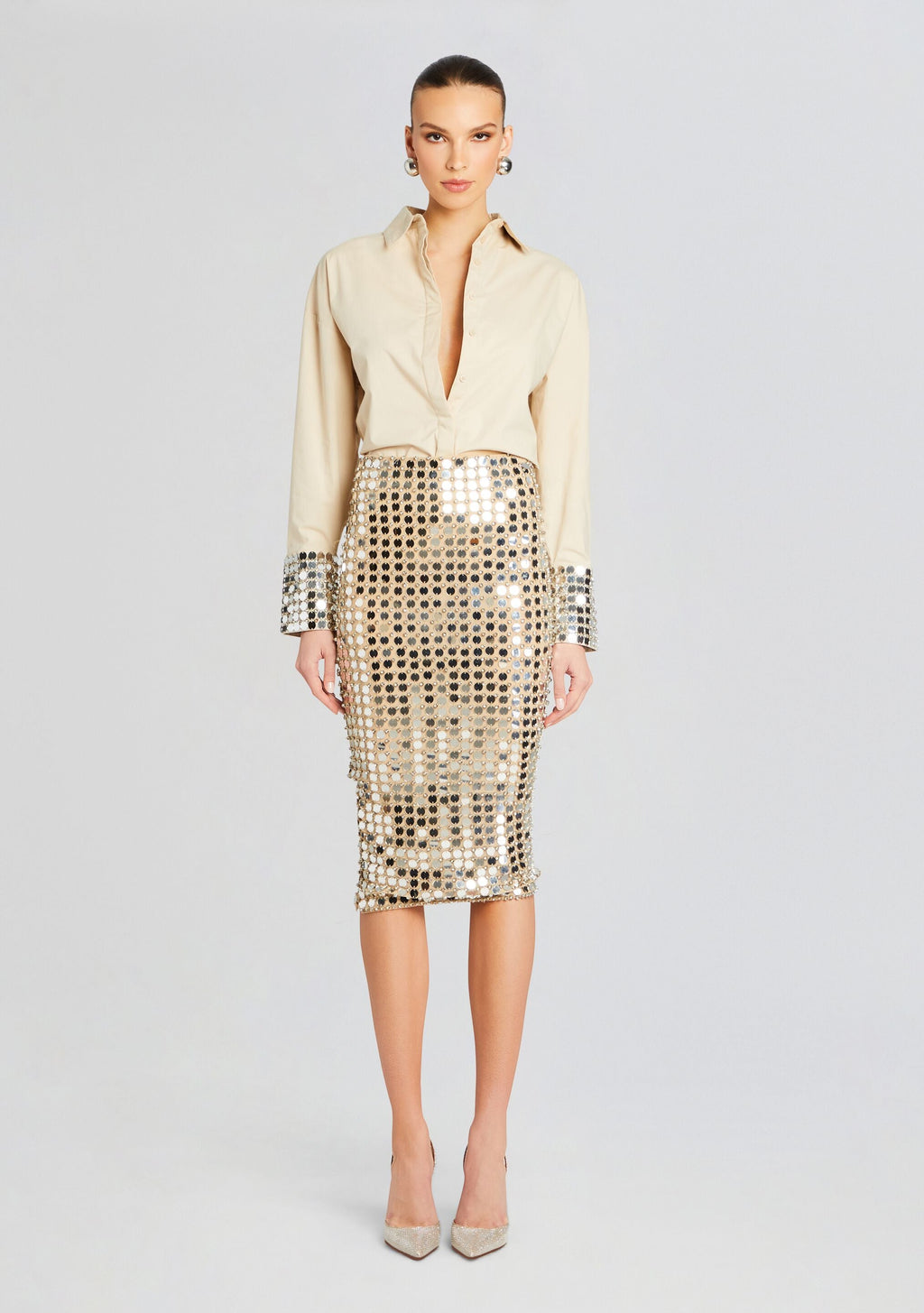 Ozella Shirt by retrofête in Champagne Dust, product image 5