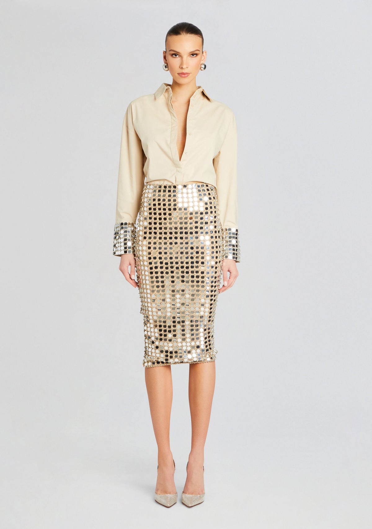 Ozella Shirt by retrofête in Champagne Dust, product image 5
