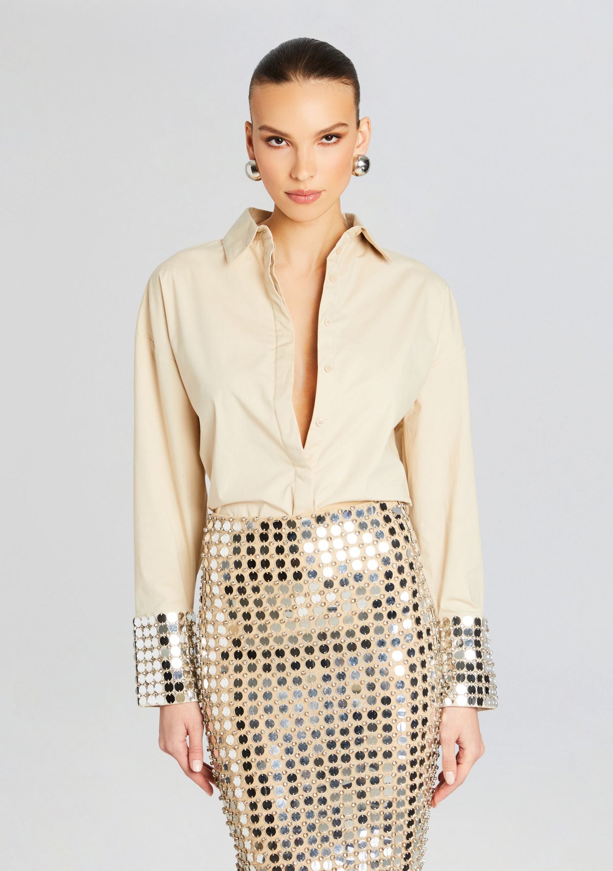 Ozella Shirt by retrofête in Champagne Dust, product image 1
