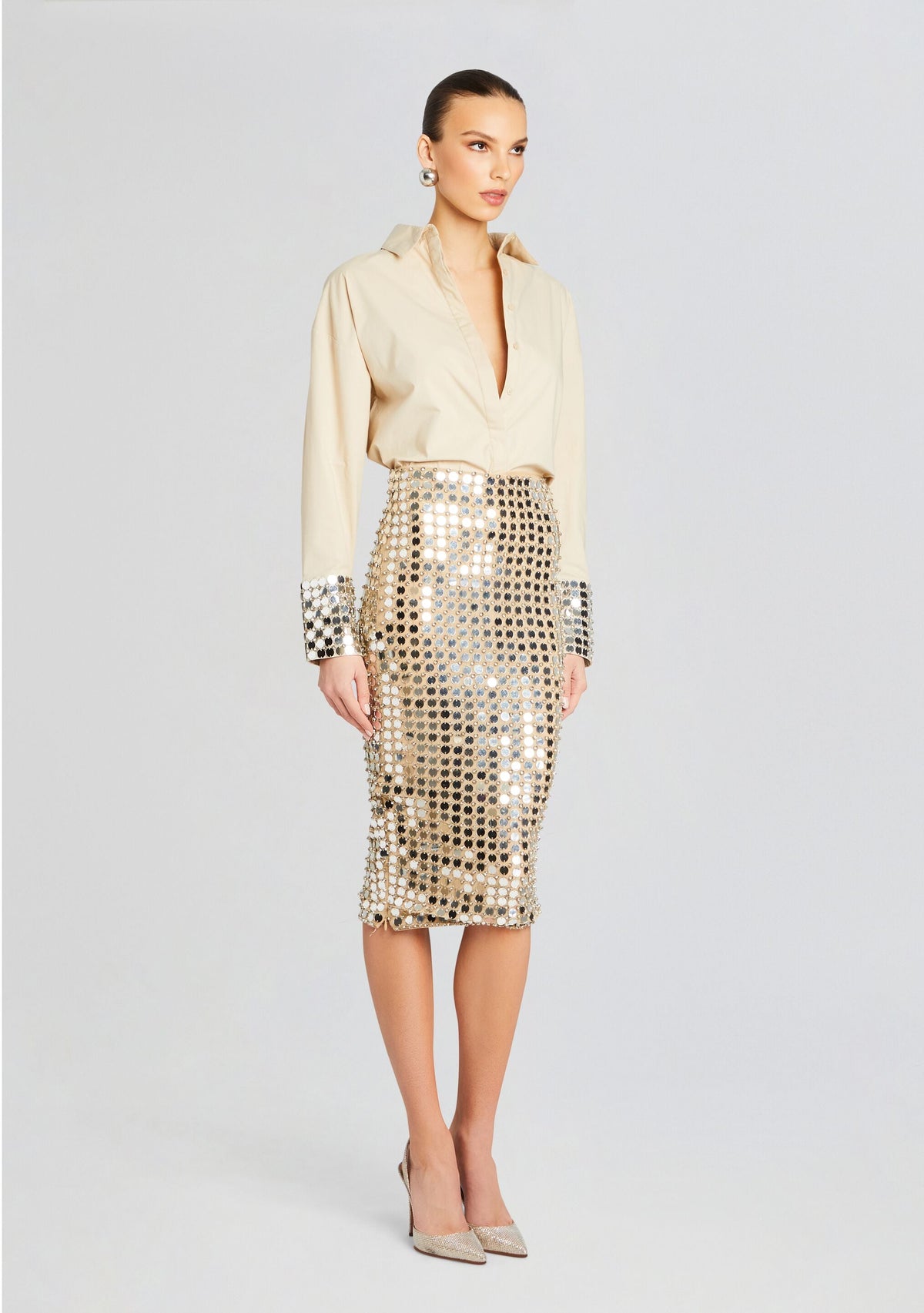 Ozella Shirt by retrofête in Champagne Dust, product image 3