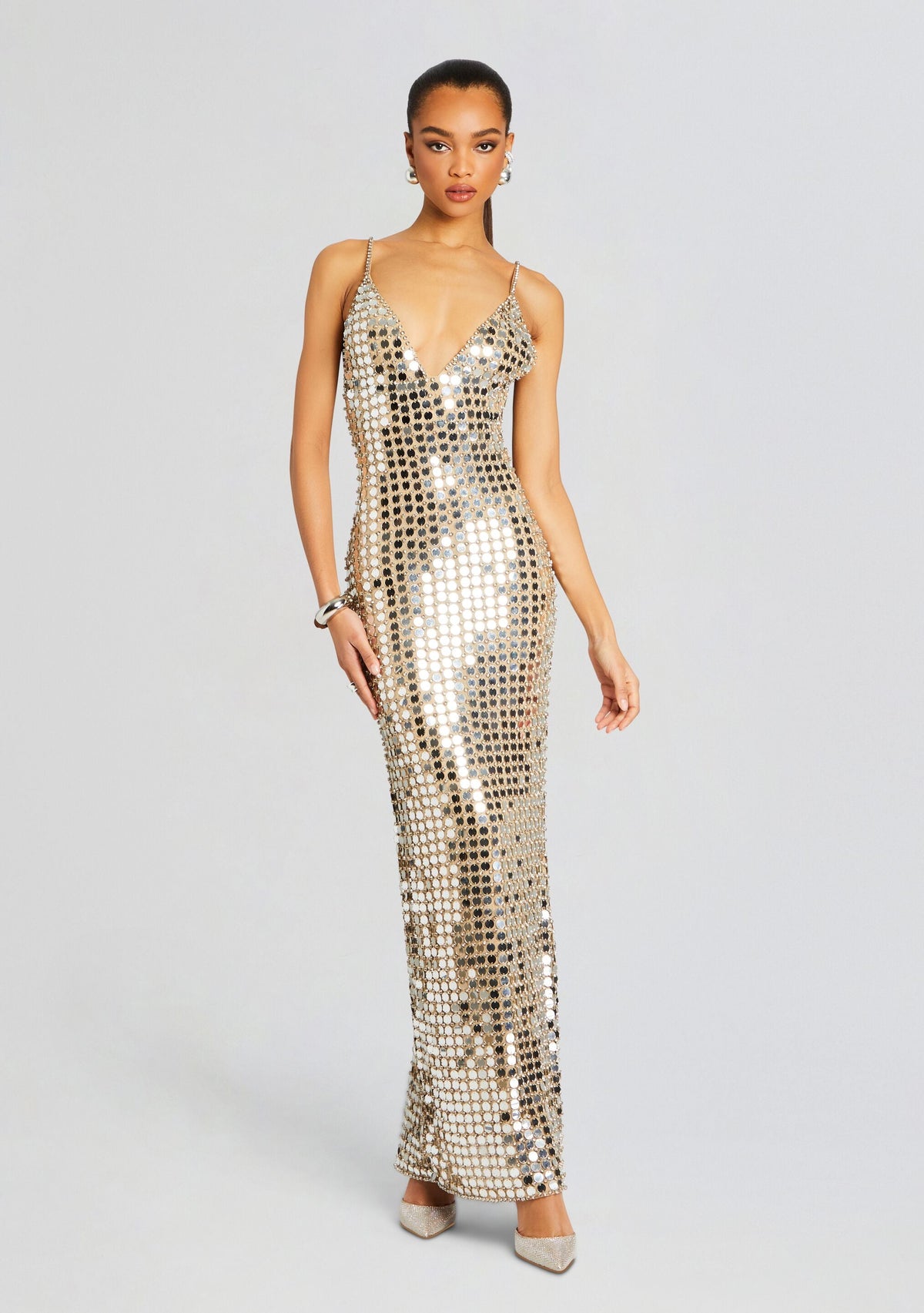 Perri Embellished Dress by retrofête in Champagne Dust, product image 1