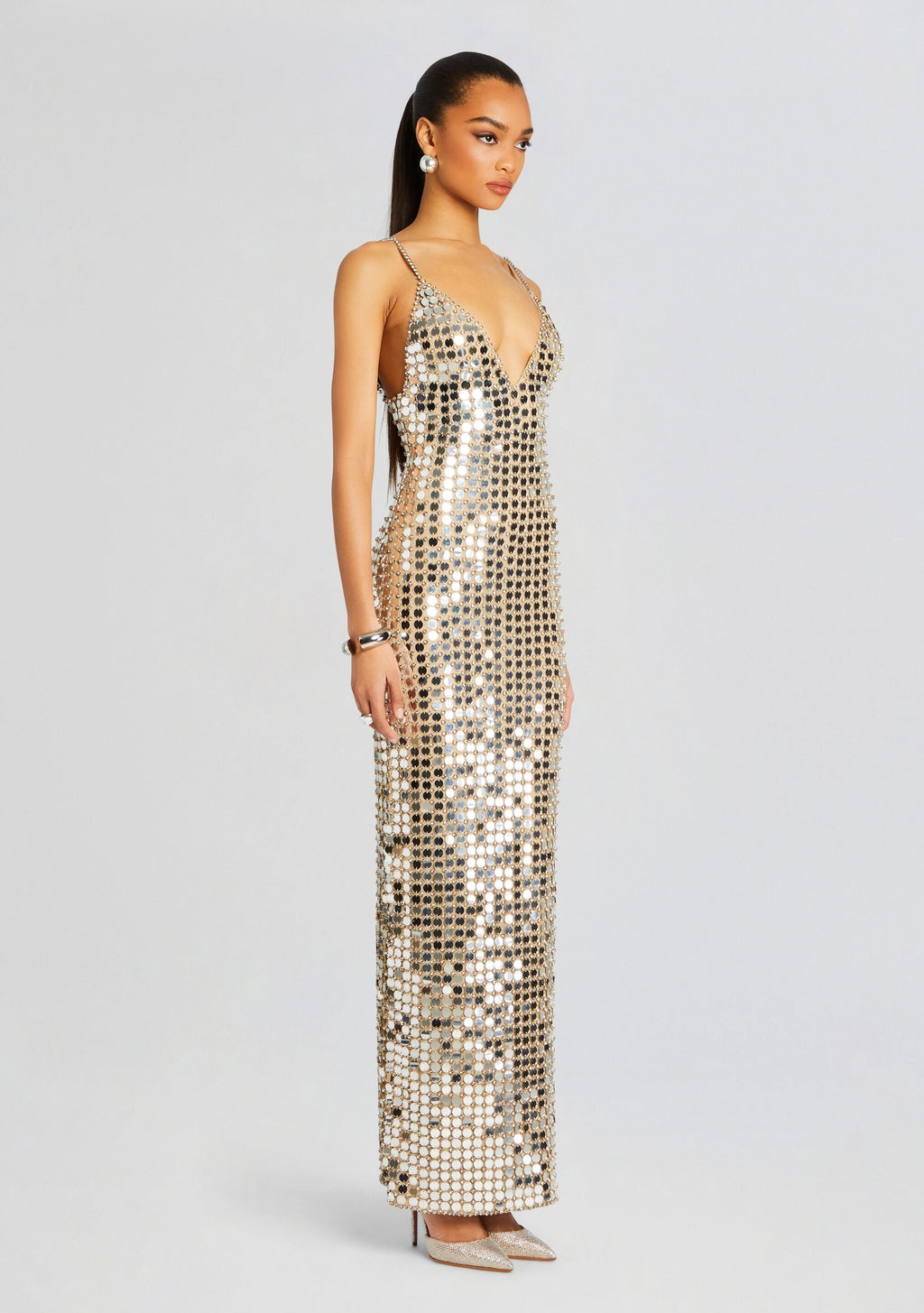 Perri Embellished Dress by retrofête in Champagne Dust, product image 3