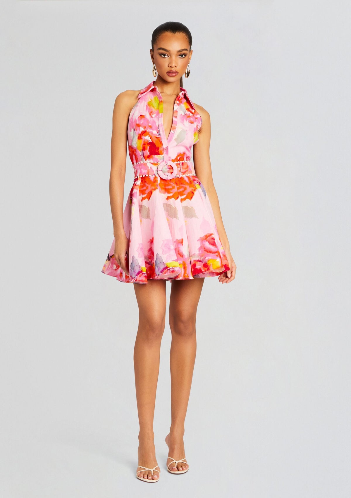 Rosa Short Dress by Hemant & Nandita in Pink Floral, product image 1