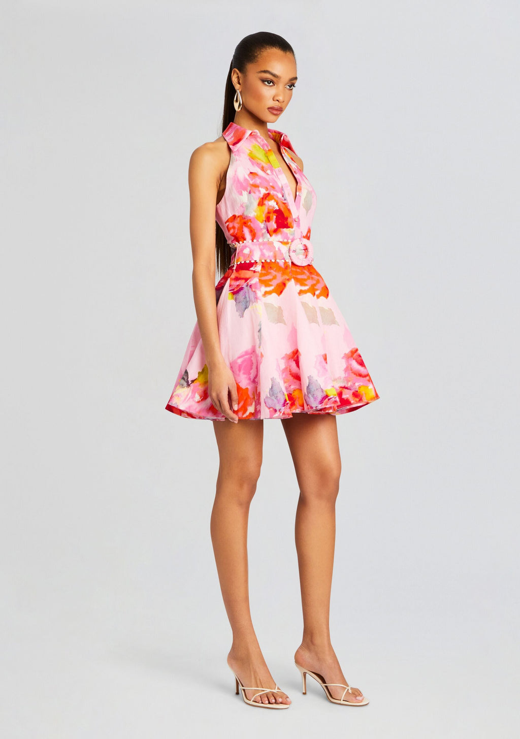Rosa Short Dress by Hemant & Nandita in Pink Floral, product image 3
