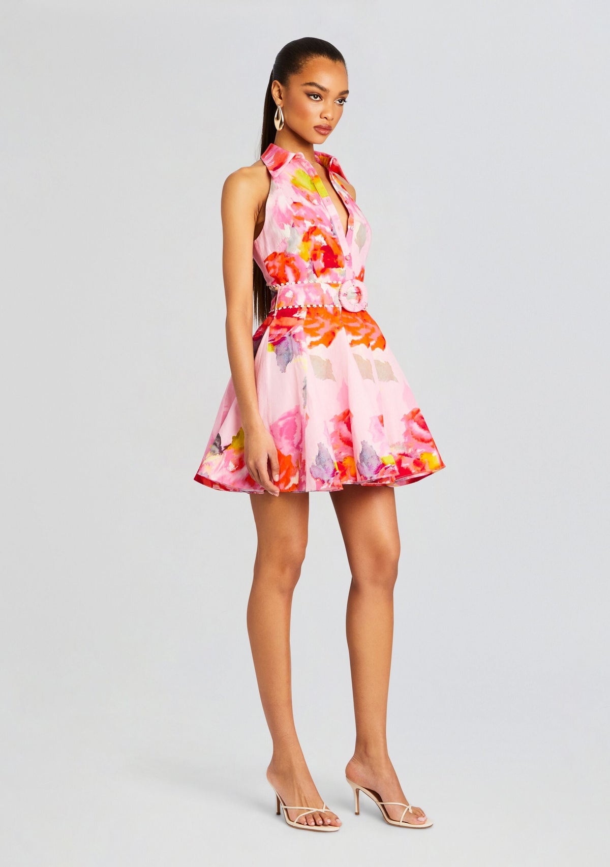 Rosa Short Dress by Hemant & Nandita in Pink Floral, product image 3
