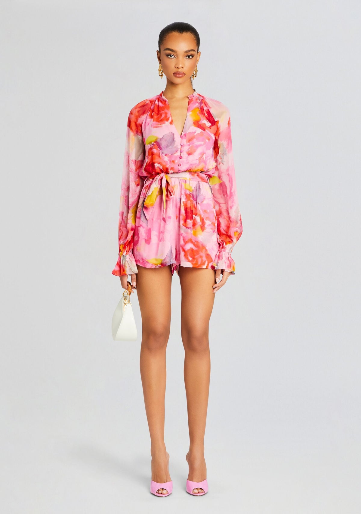 Rosa Romper by Hemant & Nandita in Pink Floral, product image 5