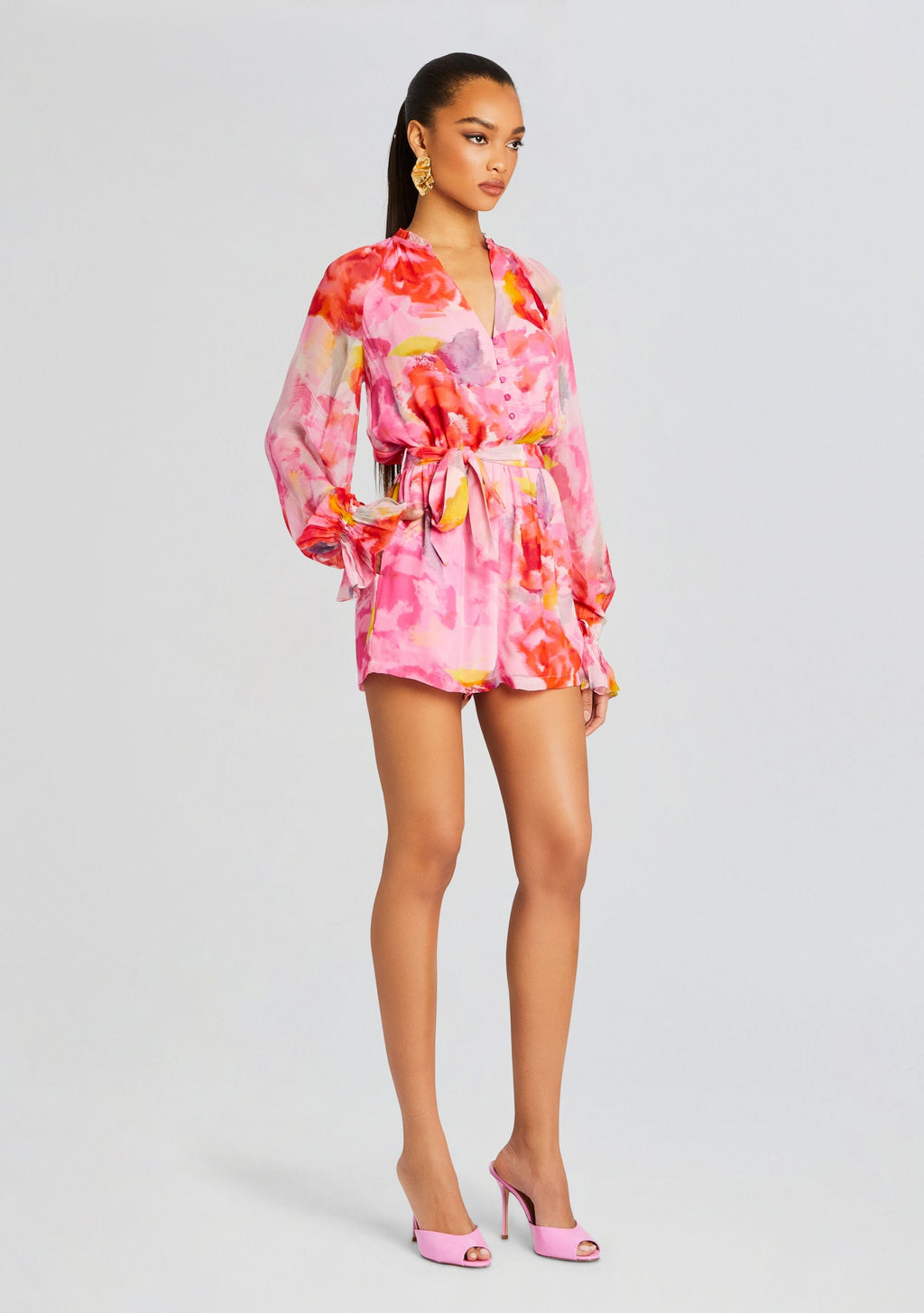 Rosa Romper by Hemant & Nandita in Pink Floral, product image 3