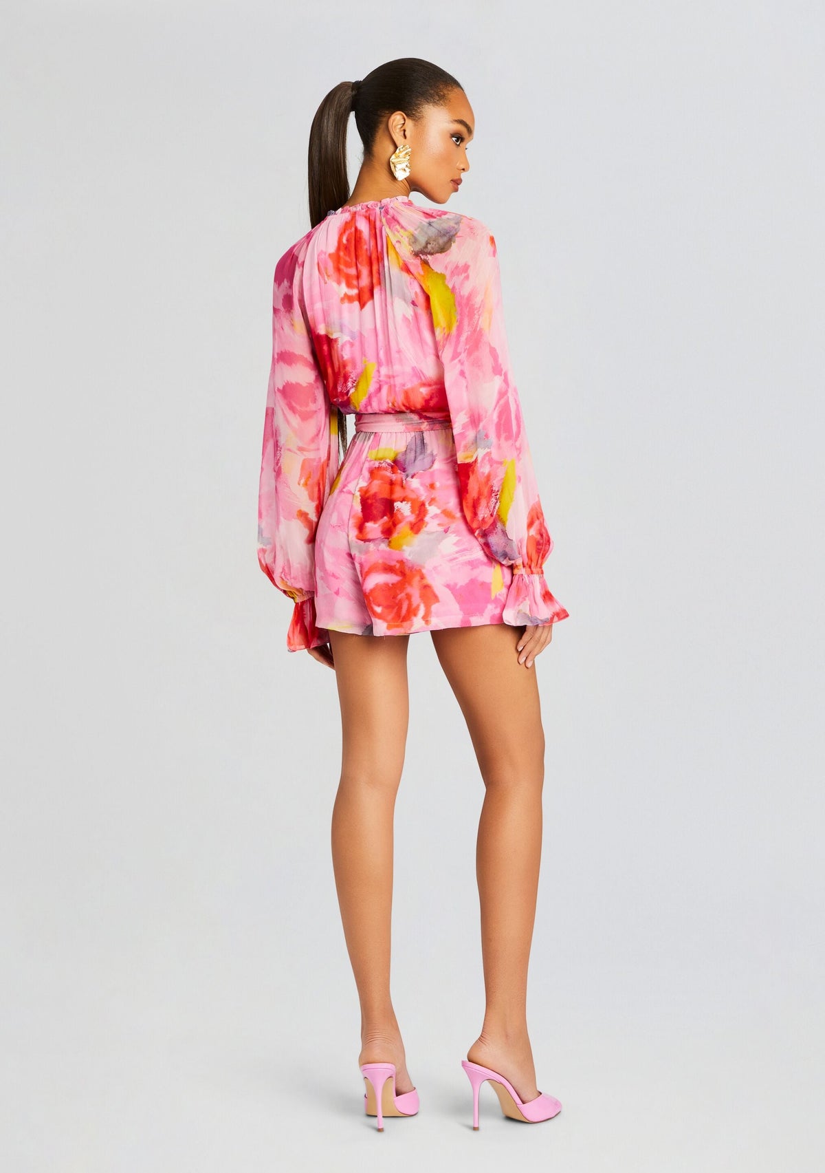 Rosa Romper by Hemant & Nandita in Pink Floral, product image 4