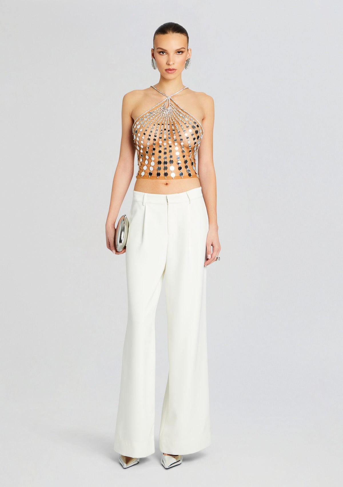 Sabel Embellished Top by retrofête in Tannin/Silver, product image 5