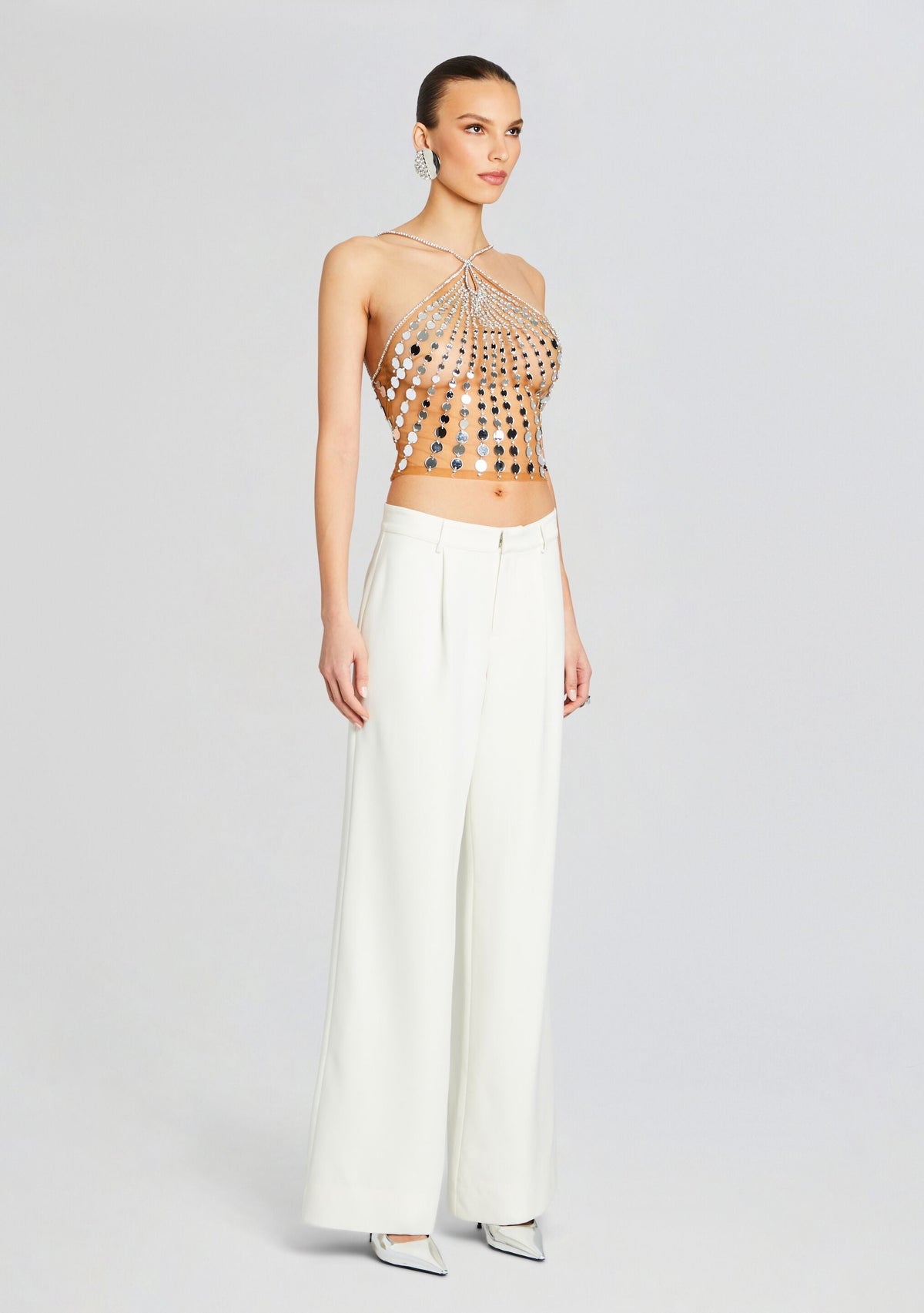 Sabel Embellished Top by retrofête in Tannin/Silver, product image 3