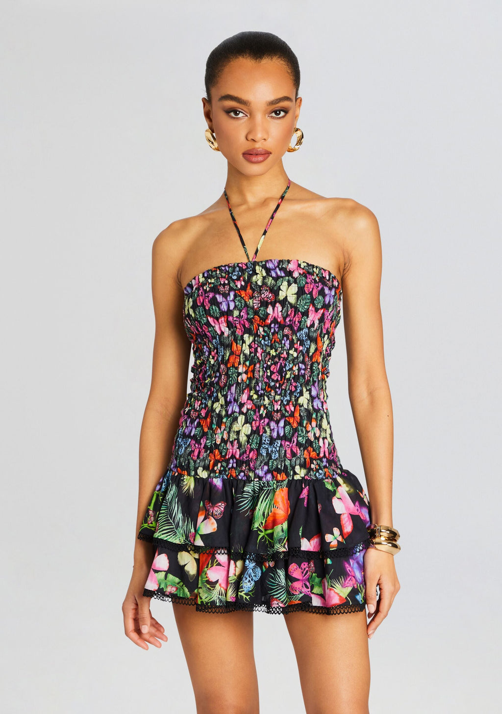 Cusia Short Dress by Charo Ruiz in Black Borbo, product image 5