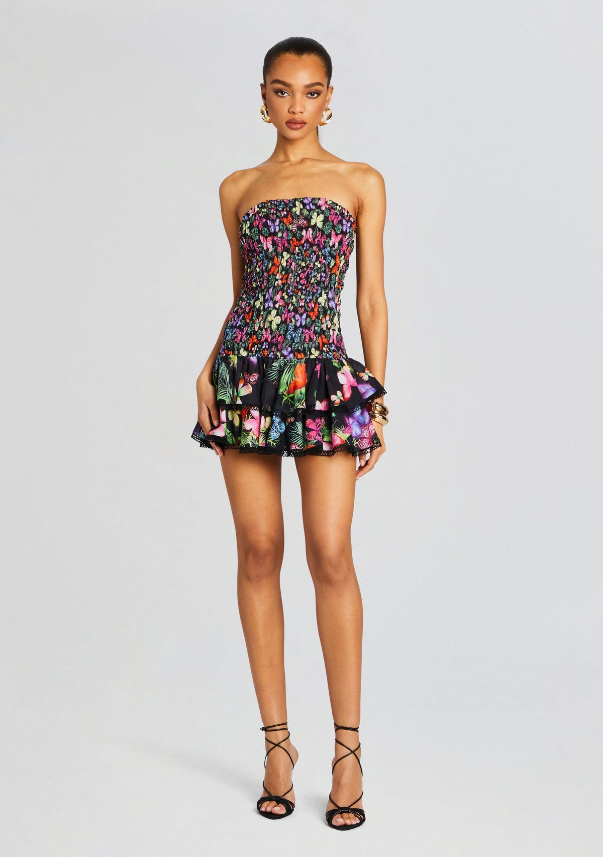 Cusia Short Dress by Charo Ruiz in Black Borbo, product image 1