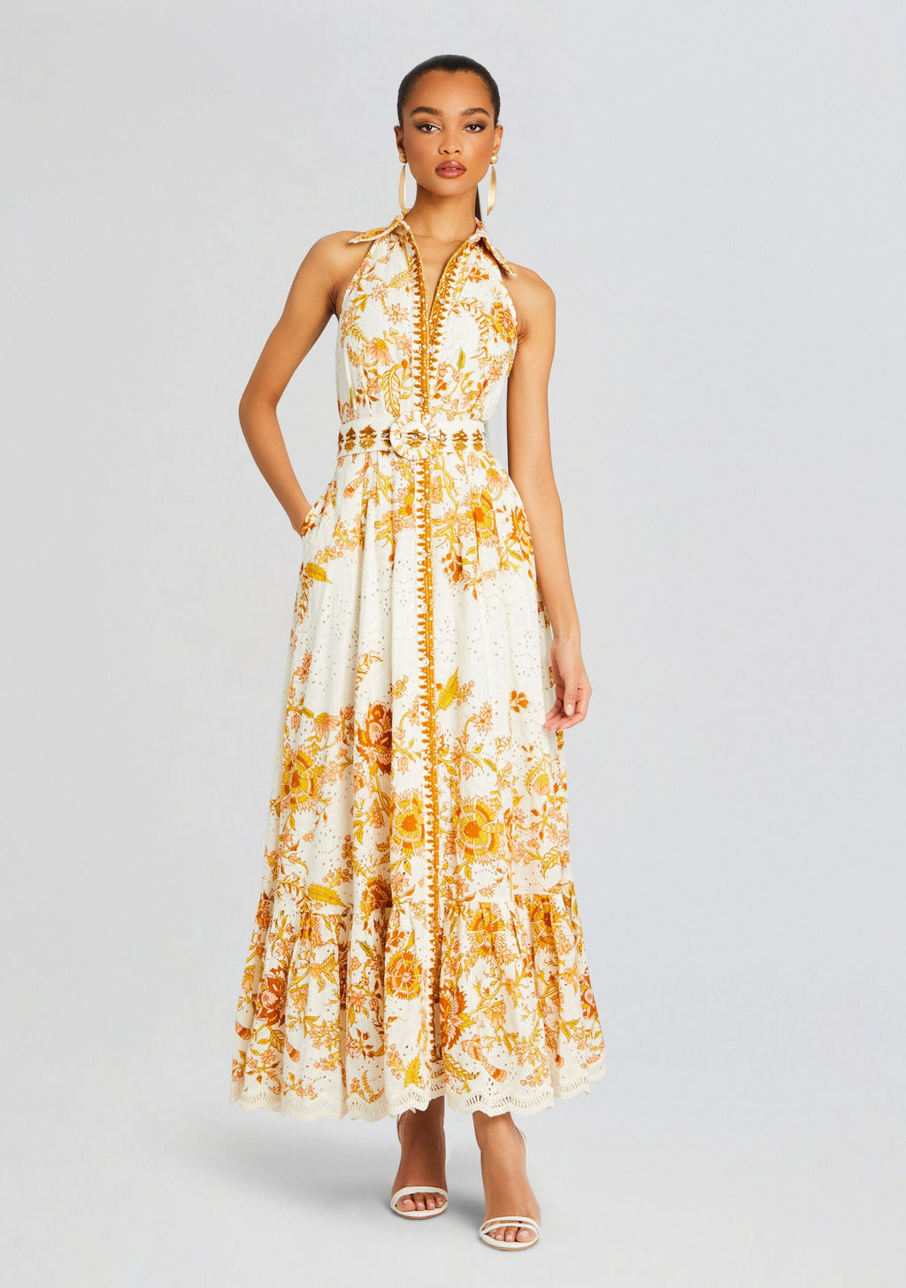 Tora Long Dress by Hemant & Nandita in Off White, product image 1