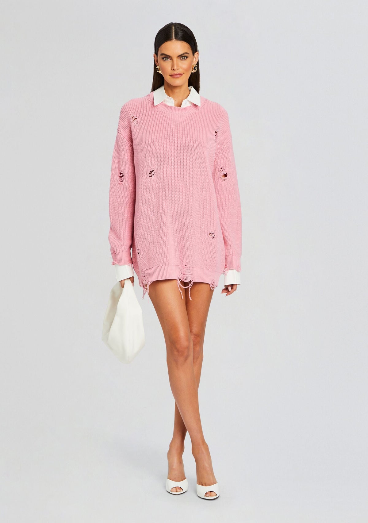 Chloe Sweater Dress by SEROYA in Powder Pink, product image 4