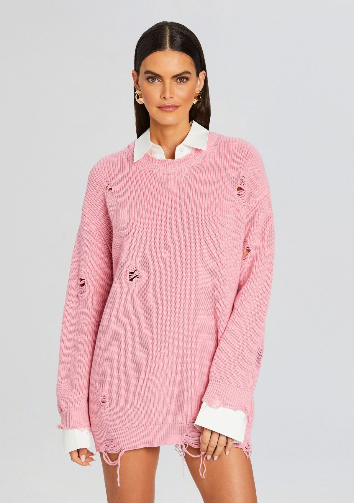 Chloe Sweater Dress by SEROYA in Powder Pink, product image 5
