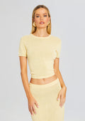 Clare Knit Baby Tee by SEROYA in Butter, product image 1