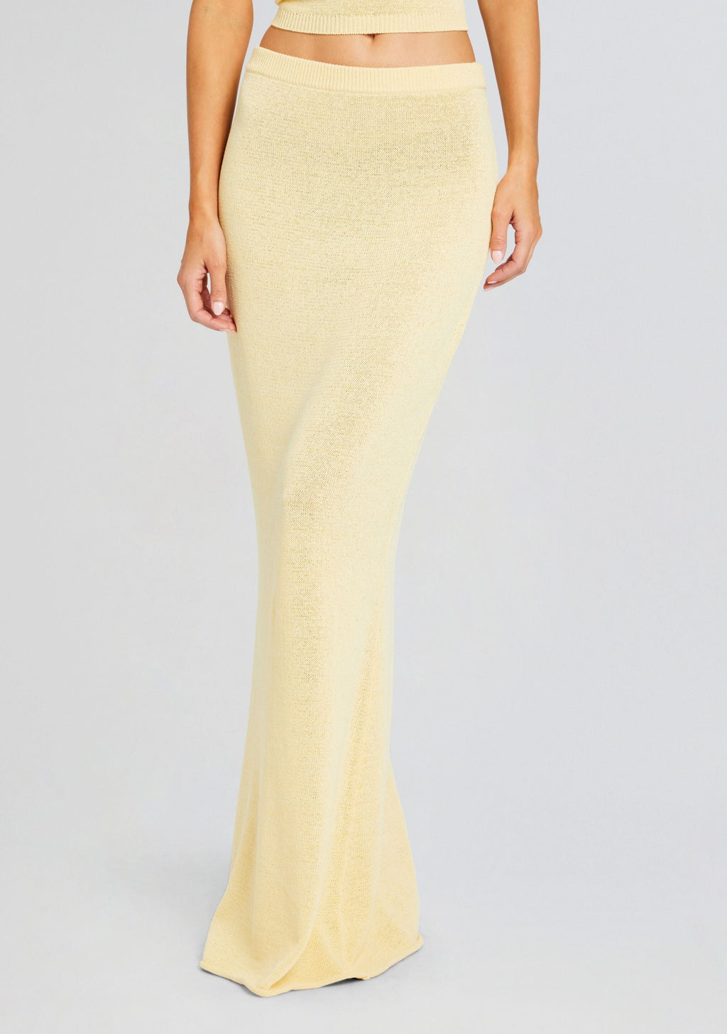 Kora Knit Maxi Skirt by SEROYA in Butter, product image 1