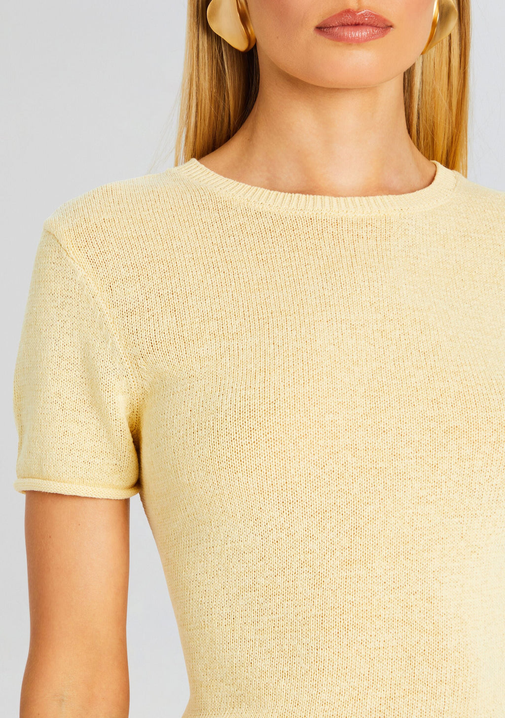 Clare Knit Baby Tee by SEROYA in Butter, product image 2