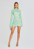 Gilana Lace Dress by retrofête in Pistachio, product image 1
