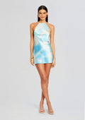 Helen Silk Mini Dress by SEROYA in Cloud Tie Dye, product image 1
