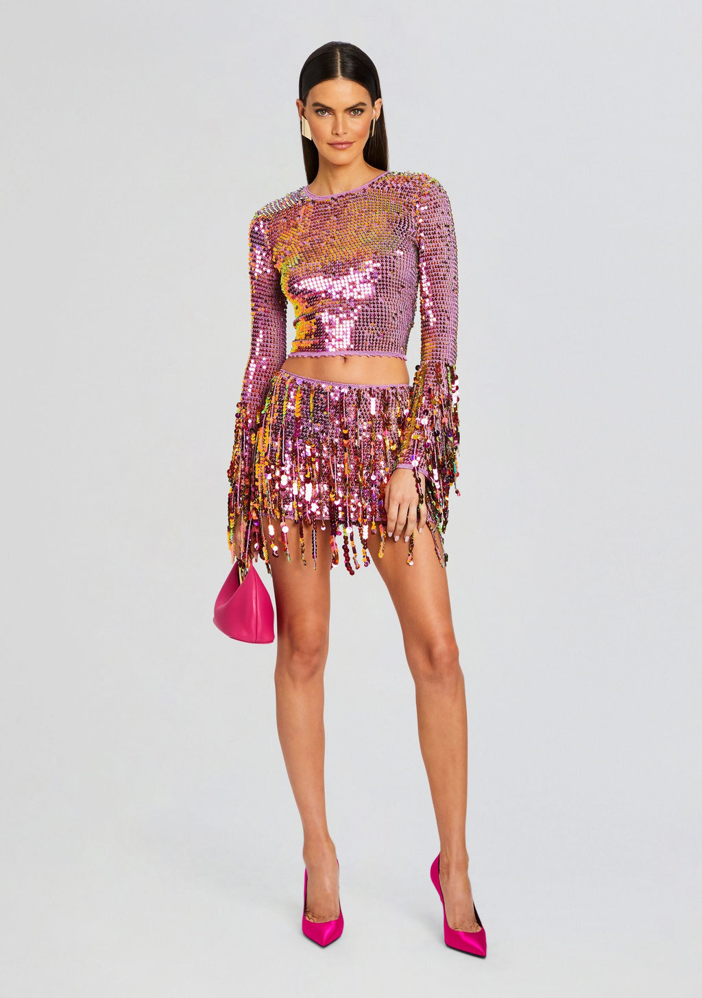 Miriam Sequin Fringe Crochet Top by retrofête in Thistle Flower, product image 5
