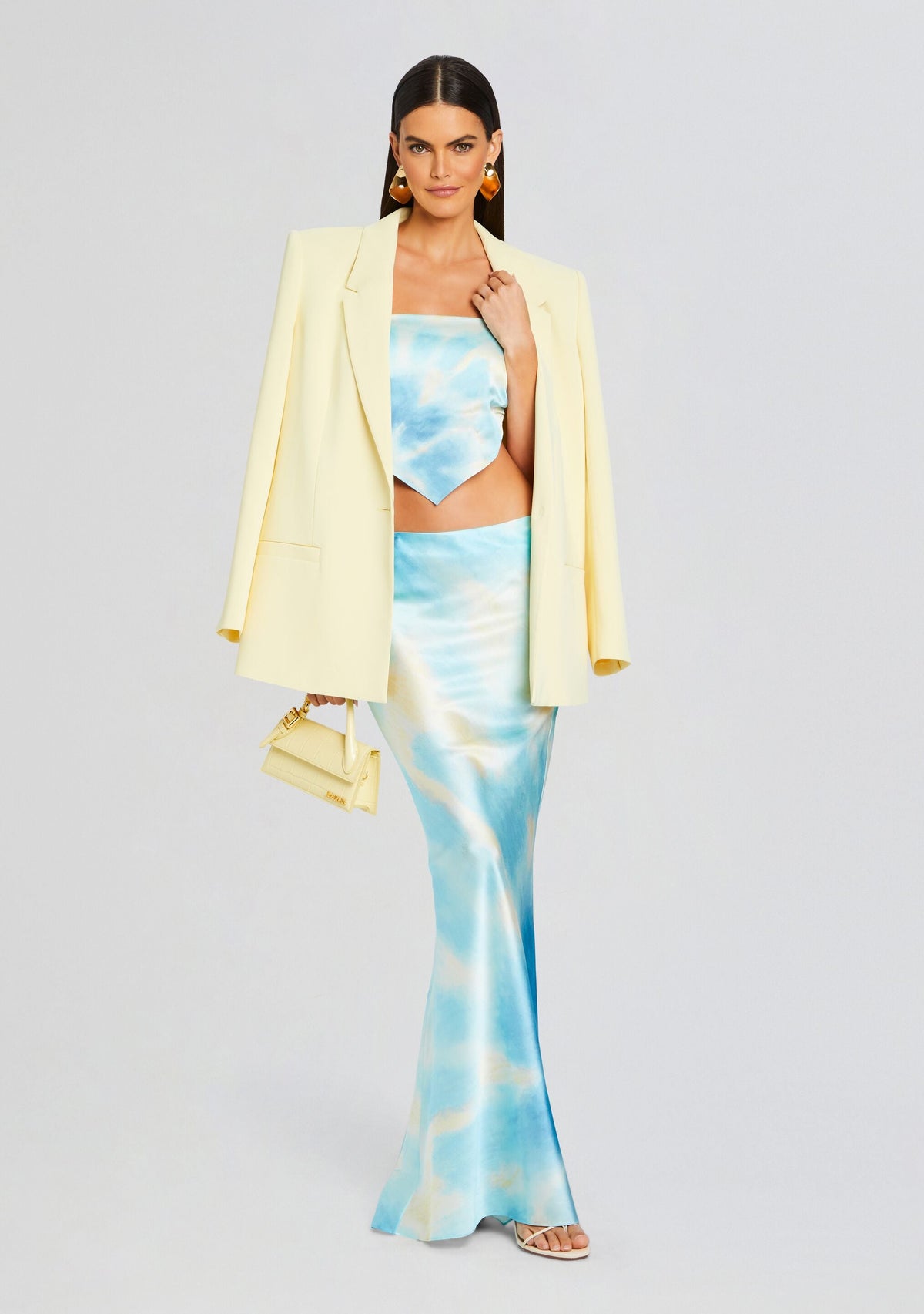 Natalia Silk Scarf Top by SEROYA in Cloud Tie Dye, product image 5