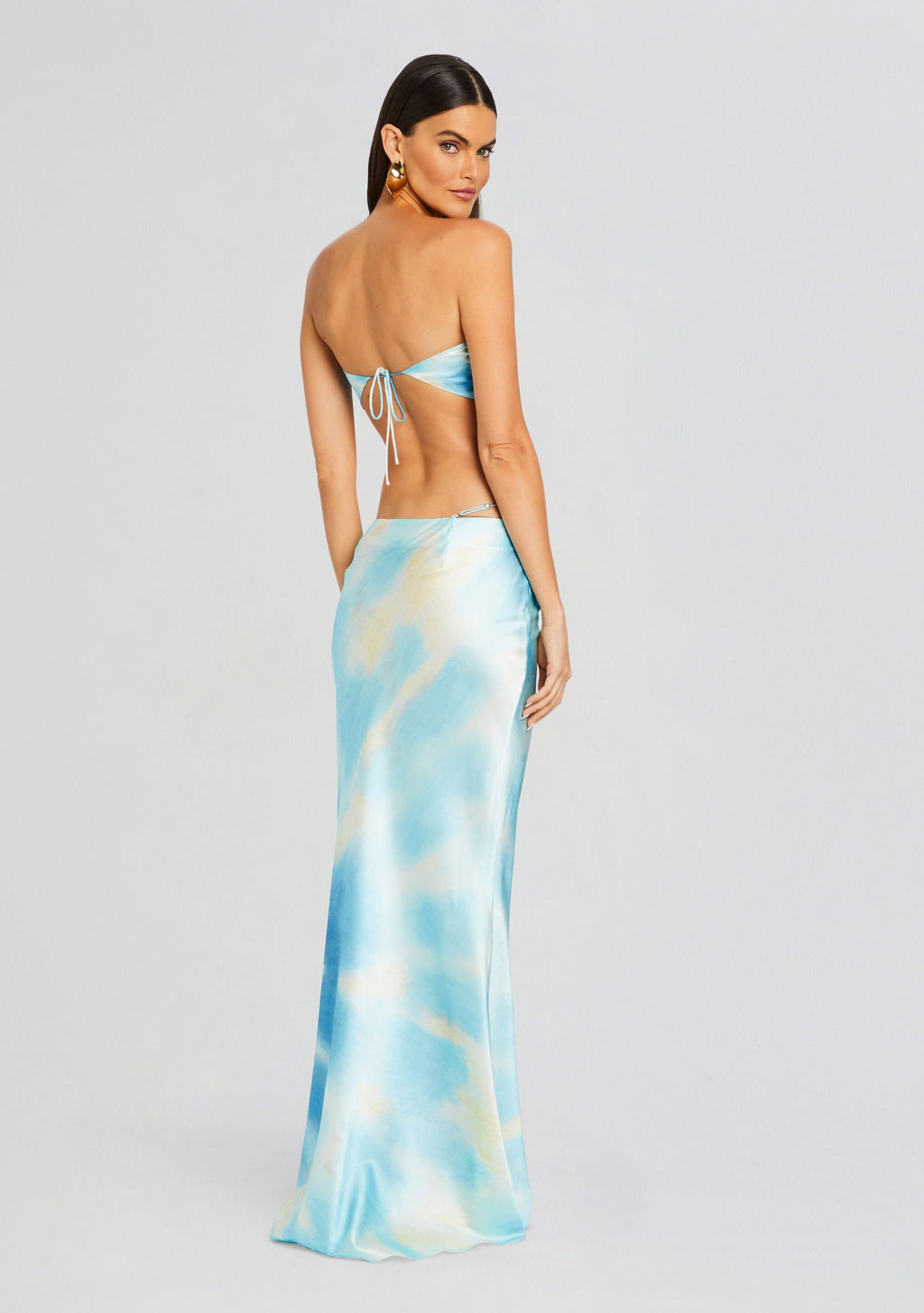 Natalia Silk Scarf Top by SEROYA in Cloud Tie Dye, product image 4