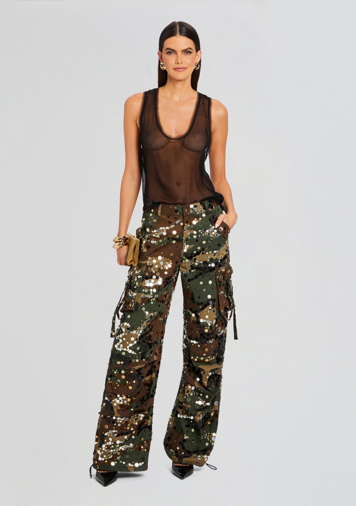 Alexia Embellished Pant by retrofête in Camo, product image 5