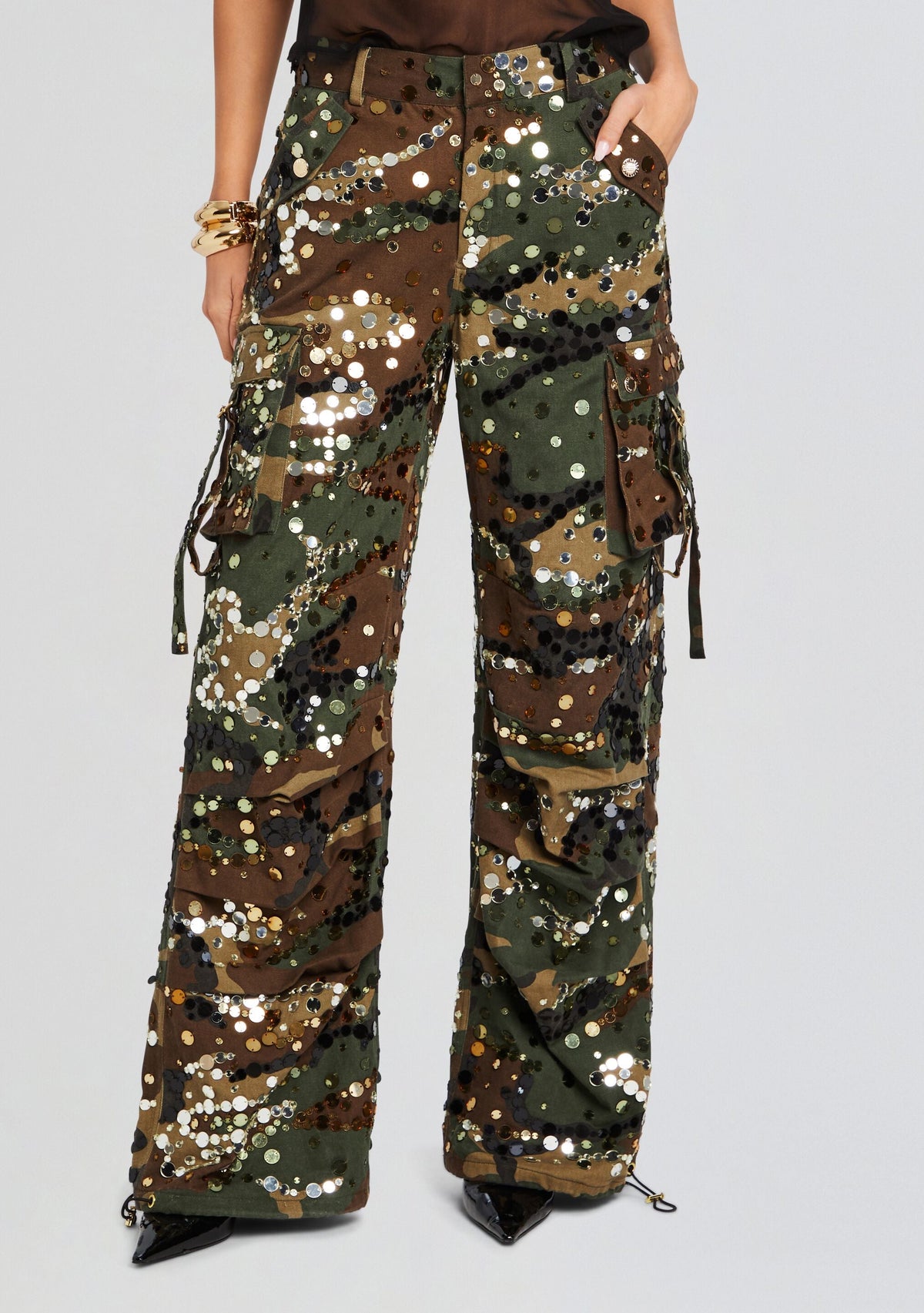 Alexia Embellished Pant by retrofête in Camo, product image 1